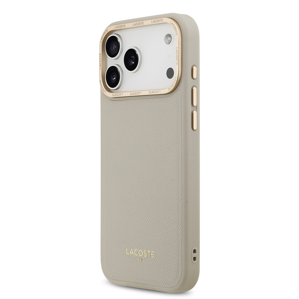 Apple iPhone 17 Pro Max Uyumlu Kılıf Lacoste Orjinal Lisanslı M-safe Şarj Özellikli Champs Elysees PU Deri Tasarımlı Kapak - 2