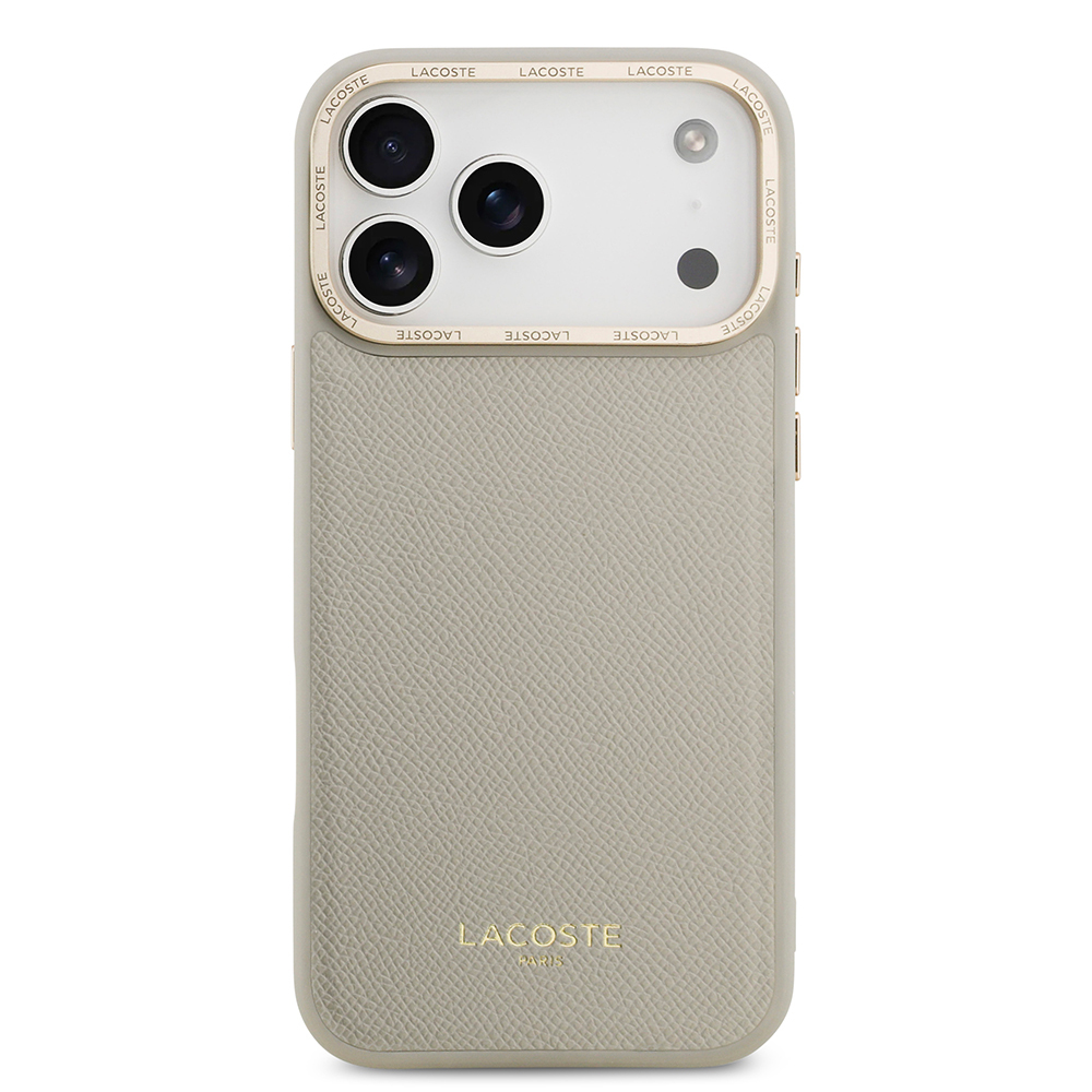 Apple iPhone 17 Pro Max Uyumlu Kılıf Lacoste Orjinal Lisanslı M-safe Şarj Özellikli Champs Elysees PU Deri Tasarımlı Kapak - 4