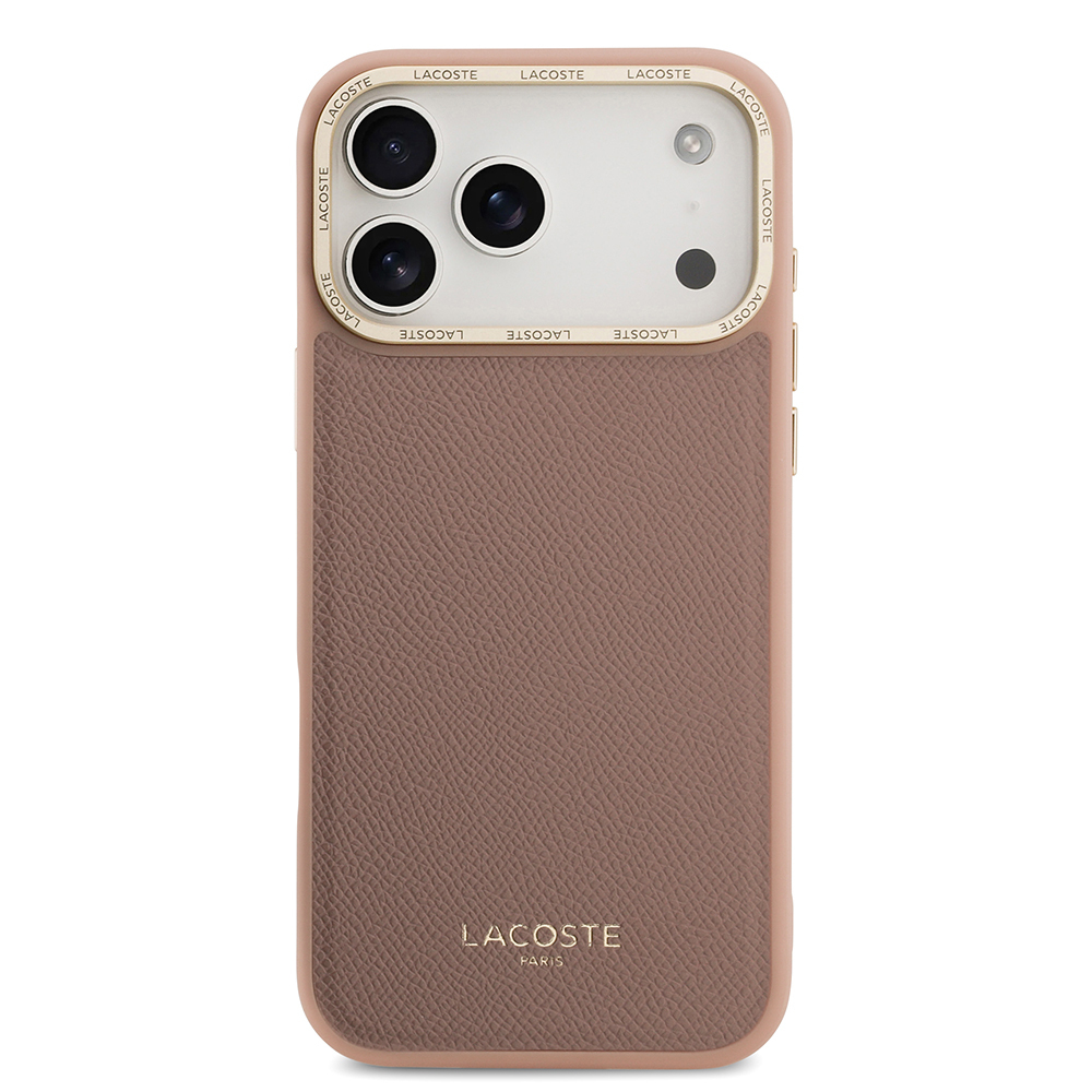 Apple iPhone 17 Pro Max Uyumlu Kılıf Lacoste Orjinal Lisanslı M-safe Şarj Özellikli Champs Elysees PU Deri Tasarımlı Kapak - 5