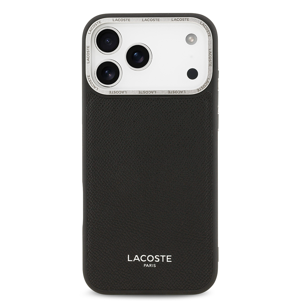 Apple iPhone 17 Pro Max Uyumlu Kılıf Lacoste Orjinal Lisanslı M-safe Şarj Özellikli Champs Elysees PU Deri Tasarımlı Kapak - 6