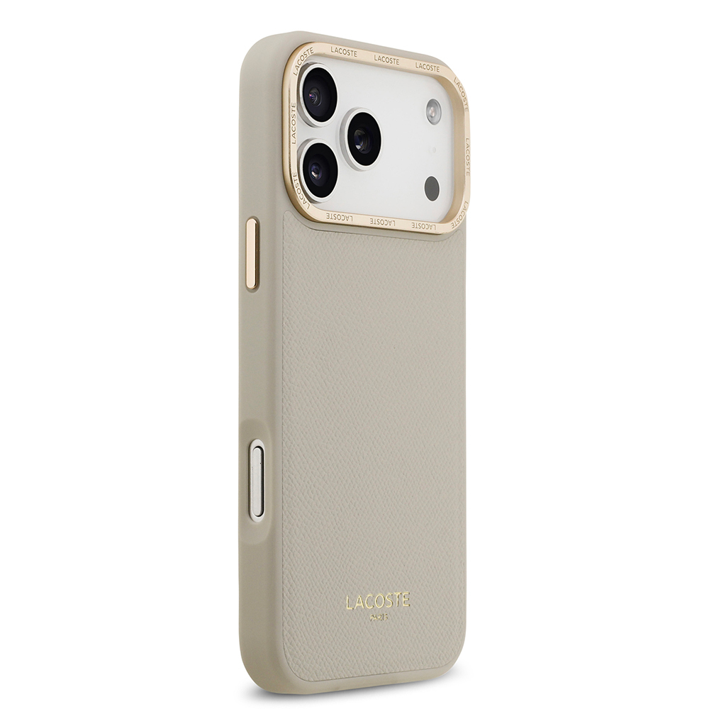 Apple iPhone 17 Pro Max Uyumlu Kılıf Lacoste Orjinal Lisanslı M-safe Şarj Özellikli Champs Elysees PU Deri Tasarımlı Kapak - 7