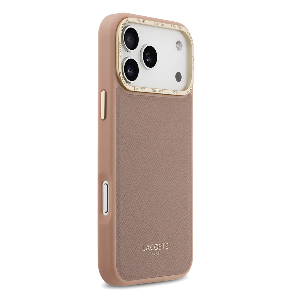 Apple iPhone 17 Pro Max Uyumlu Kılıf Lacoste Orjinal Lisanslı M-safe Şarj Özellikli Champs Elysees PU Deri Tasarımlı Kapak - 9