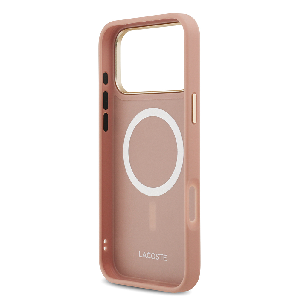 Apple iPhone 17 Pro Max Uyumlu Kılıf Lacoste Orjinal Lisanslı M-safe Şarj Özellikli Champs Elysees PU Deri Tasarımlı Kapak - 16