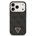 Apple iPhone 17 Pro Uyumlu Kılıf Guess Orjinal Lisanslı M-safe Şarj Özellikli Gold Metal Kamera Çerçeveli Taşlı Üçgen Logo 4G Desenli Kapak - 9