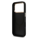 Apple iPhone 17 Pro Uyumlu Kılıf Guess Orjinal Lisanslı M-safe Şarj Özellikli Gold Metal Kamera Çerçeveli Taşlı Üçgen Logo 4G Desenli Kapak - 13