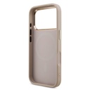 Apple iPhone 17 Pro Uyumlu Kılıf Guess Orjinal Lisanslı M-safe Şarj Özellikli Gold Metal Kamera Çerçeveli Taşlı Üçgen Logo 4G Desenli Kapak - 20