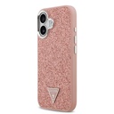 Apple iPhone 17 Uyumlu Kılıf Guess Orjinal Lisanslı M-safe Şarj Özellikli Metal Kamera Çerçeveli Üçgen Logolu Glitter Kapak - 13