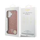 Apple iPhone 17 Uyumlu Kılıf Guess Orjinal Lisanslı M-safe Şarj Özellikli Metal Kamera Çerçeveli Üçgen Logolu Glitter Kapak - 26