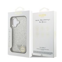 Apple iPhone 17 Uyumlu Kılıf Guess Orjinal Lisanslı M-safe Şarj Özellikli Metal Kamera Çerçeveli Üçgen Logolu Glitter Kapak - 28