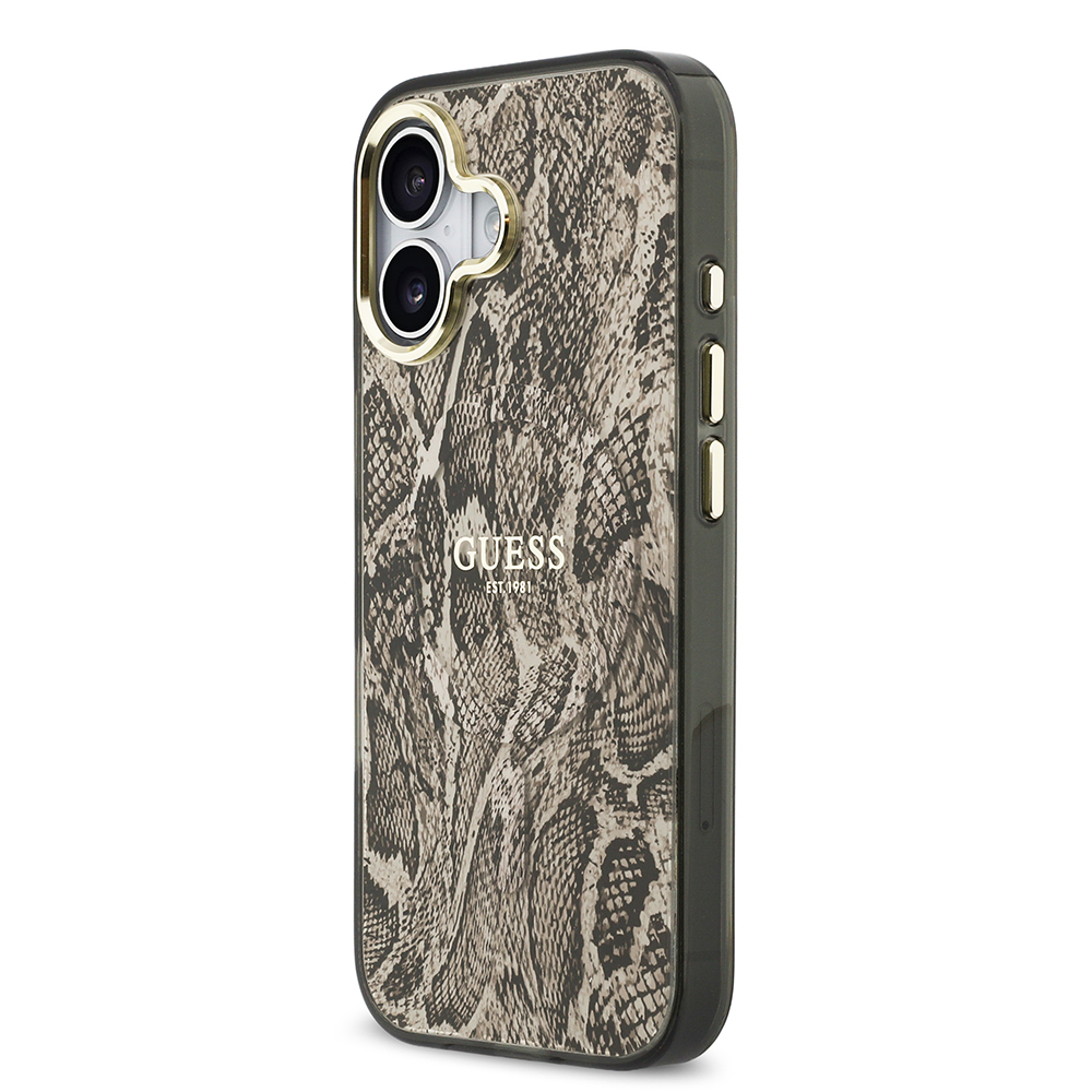 Apple iPhone 17 Uyumlu Kılıf Guess Orjinal Lisanslı M-safe Şarj Özellikli Yazı Logolu Python Desenli Kapak - 8