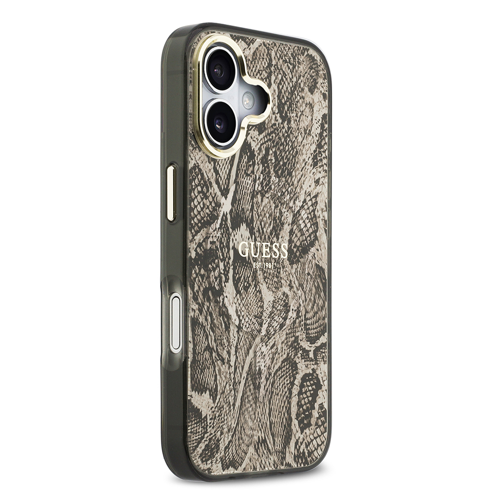 Apple iPhone 17 Uyumlu Kılıf Guess Orjinal Lisanslı M-safe Şarj Özellikli Yazı Logolu Python Desenli Kapak - 10