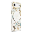 Apple iPhone 17 Air Uyumlu Kılıf Guess Orjinal Lisanslı M-safe Şarj Özellikli Simli Çiçek Desenli Metal Kamera Çerçeveli Üçgen Logolu Kapak - 3