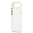 Apple iPhone 17 Air Uyumlu Kılıf Guess Orjinal Lisanslı M-safe Şarj Özellikli Simli Çiçek Desenli Metal Kamera Çerçeveli Üçgen Logolu Kapak - 6