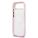 Apple iPhone 17 Air Uyumlu Kılıf Guess Orjinal Lisanslı M-safe Şarj Özellikli Simli Çiçek Desenli Metal Kamera Çerçeveli Üçgen Logolu Kapak - 12