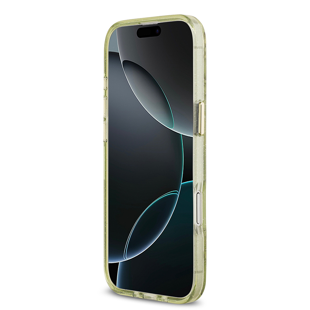 Apple iPhone 17 Air Uyumlu Kılıf Guess Orjinal Lisanslı M-safe Şarj Özellikli Simli Çiçek Desenli Metal Kamera Çerçeveli Üçgen Logolu Kapak - 16