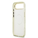 Apple iPhone 17 Air Uyumlu Kılıf Guess Orjinal Lisanslı M-safe Şarj Özellikli Simli Çiçek Desenli Metal Kamera Çerçeveli Üçgen Logolu Kapak - 18