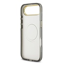 Apple iPhone 17 Air Uyumlu Kılıf Guess Orjinal Lisanslı M-safe Şarj Özellikli Simli Çiçek Desenli Metal Kamera Çerçeveli Üçgen Logolu Kapak - 24