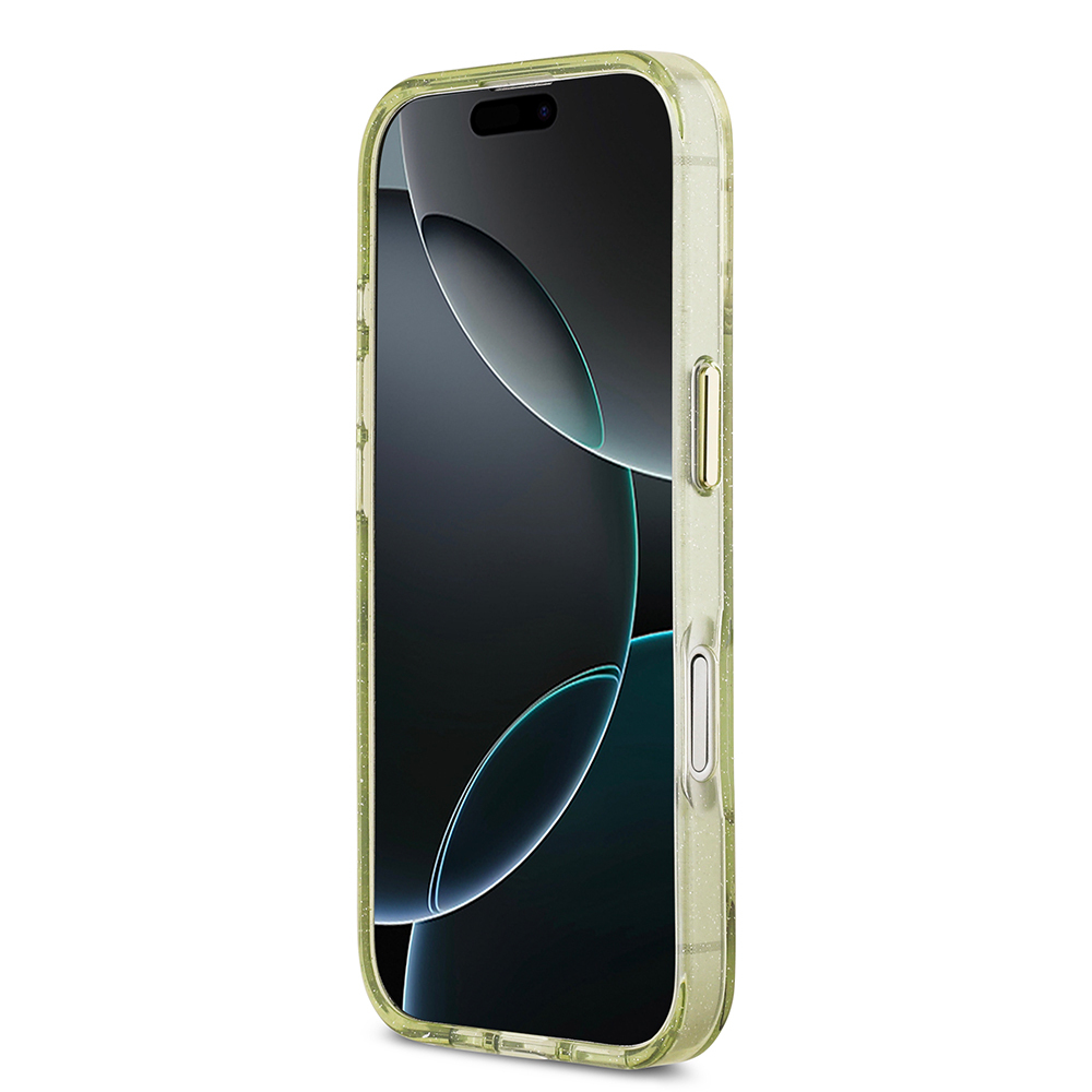 Apple iPhone 17 Uyumlu Kılıf Guess Orjinal Lisanslı M-safe Şarj Özellikli Simli Çiçek Desenli Metal Kamera Çerçeveli Üçgen Logolu Kapak - 11