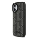 Apple iPhone 17 Uyumlu Kılıf Lacoste Orjinal Lisanslı M-safe Şarj Özellikli Standlı PU Deri Karışık Monogram Desenli Kapak - 1