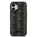 Apple iPhone 17 Uyumlu Kılıf Lacoste Orjinal Lisanslı M-safe Şarj Özellikli Standlı PU Deri Karışık Monogram Desenli Kapak - 2