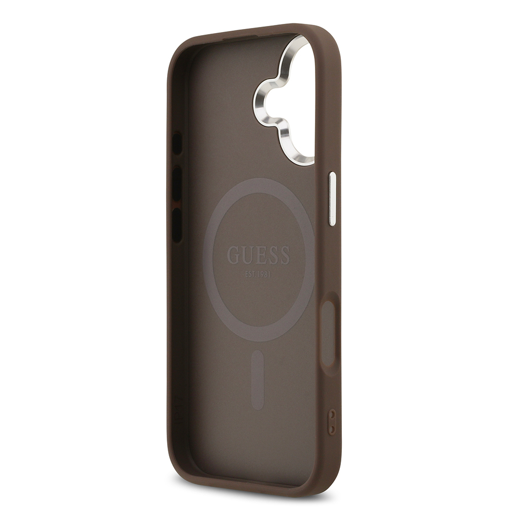 Apple iPhone 17 Uyumlu Kılıf Guess Orjinal Lisanslı M-safe Şarj Özellikli 4G Klasik Yazı Logolu Kapak - 13
