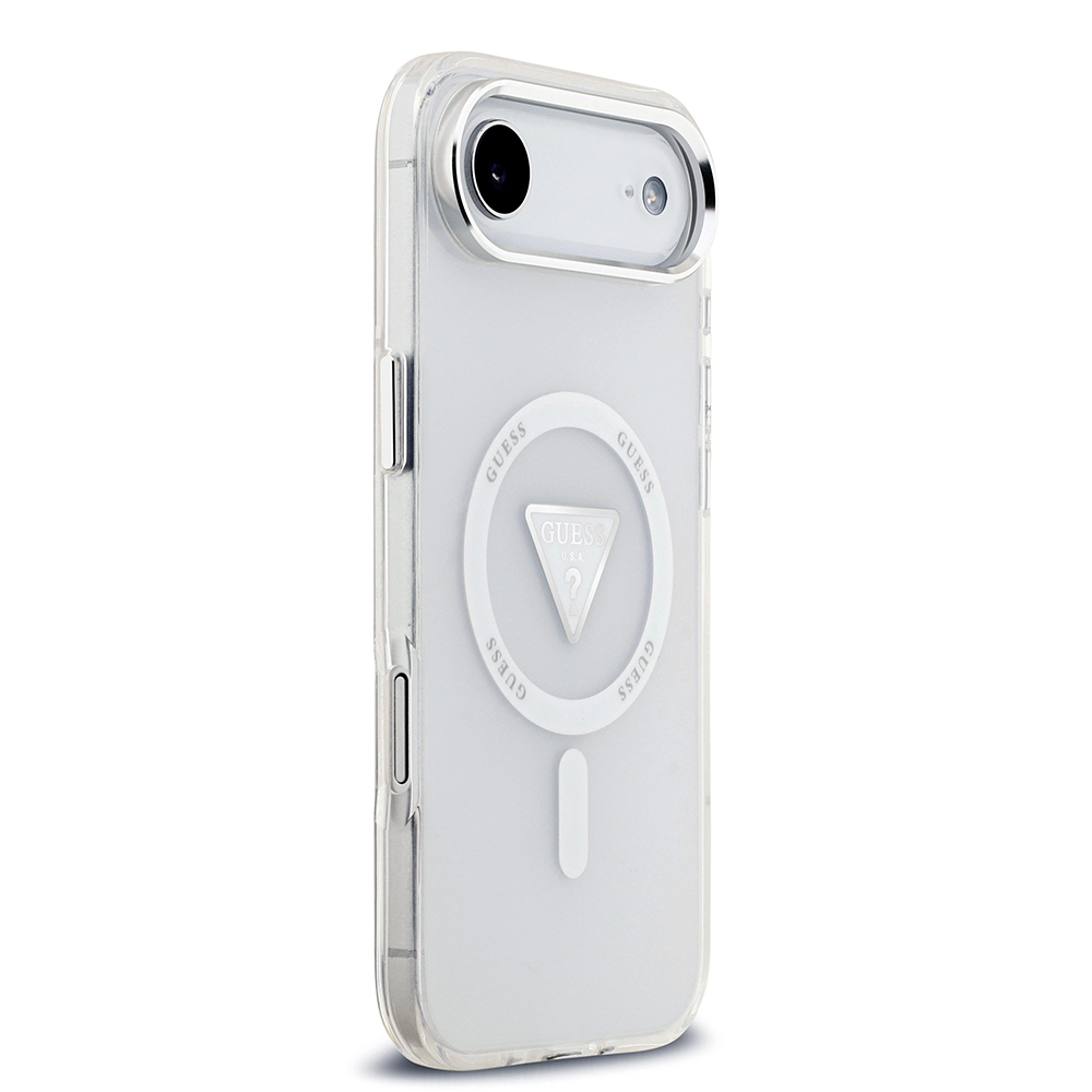 Apple iPhone 17 Air Uyumlu Kılıf Guess Orjinal Lisanslı M-safe Şarj Özellikli IML Baskılı Üçgen Logolu Metal Kamera Çerçeveli Kapak - 2