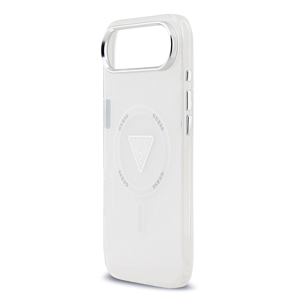 Apple iPhone 17 Air Uyumlu Kılıf Guess Orjinal Lisanslı M-safe Şarj Özellikli IML Baskılı Üçgen Logolu Metal Kamera Çerçeveli Kapak - 5