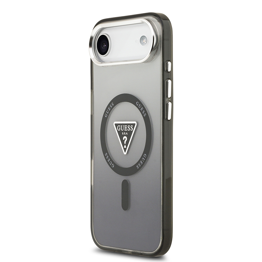 Apple iPhone 17 Air Uyumlu Kılıf Guess Orjinal Lisanslı M-safe Şarj Özellikli IML Baskılı Üçgen Logolu Metal Kamera Çerçeveli Kapak - 7