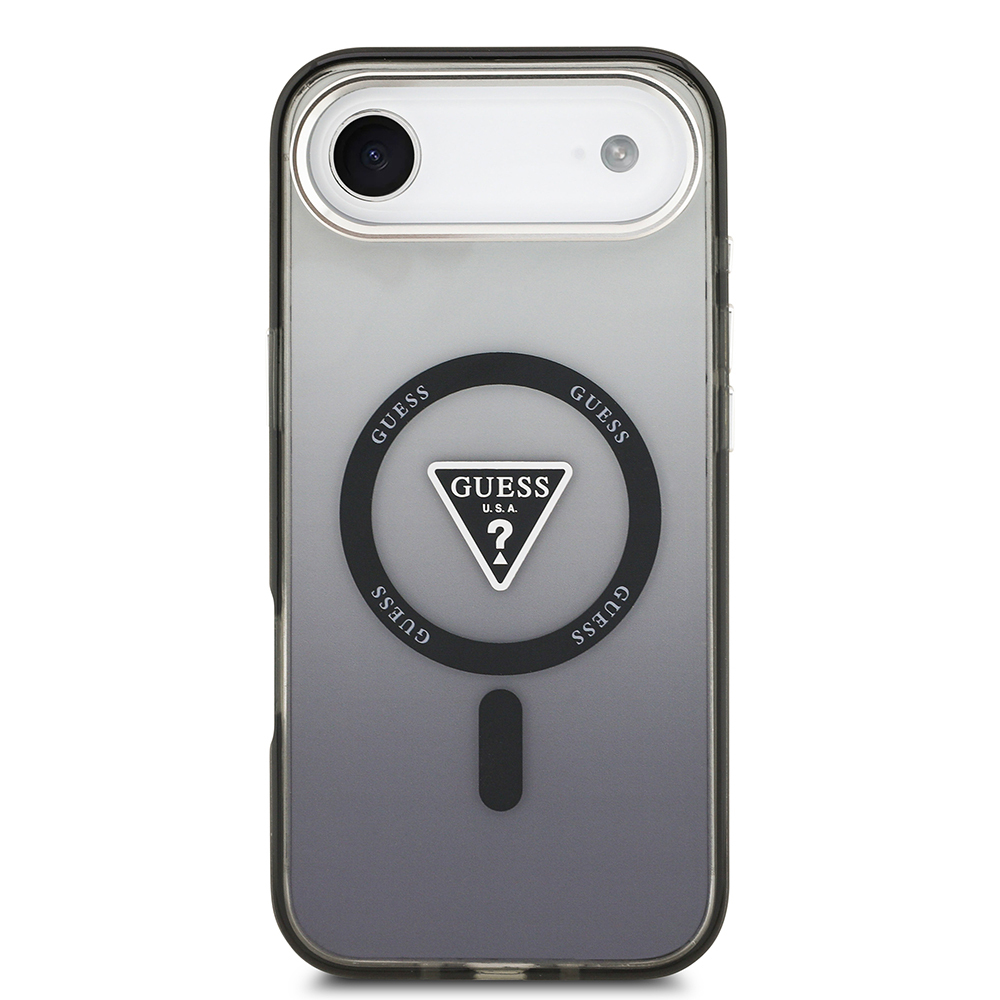 Apple iPhone 17 Air Uyumlu Kılıf Guess Orjinal Lisanslı M-safe Şarj Özellikli IML Baskılı Üçgen Logolu Metal Kamera Çerçeveli Kapak - 8