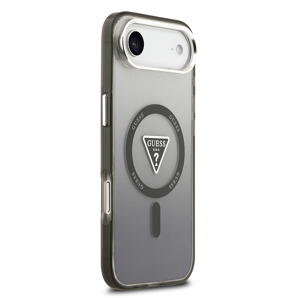 Apple iPhone 17 Air Uyumlu Kılıf Guess Orjinal Lisanslı M-safe Şarj Özellikli IML Baskılı Üçgen Logolu Metal Kamera Çerçeveli Kapak - 9