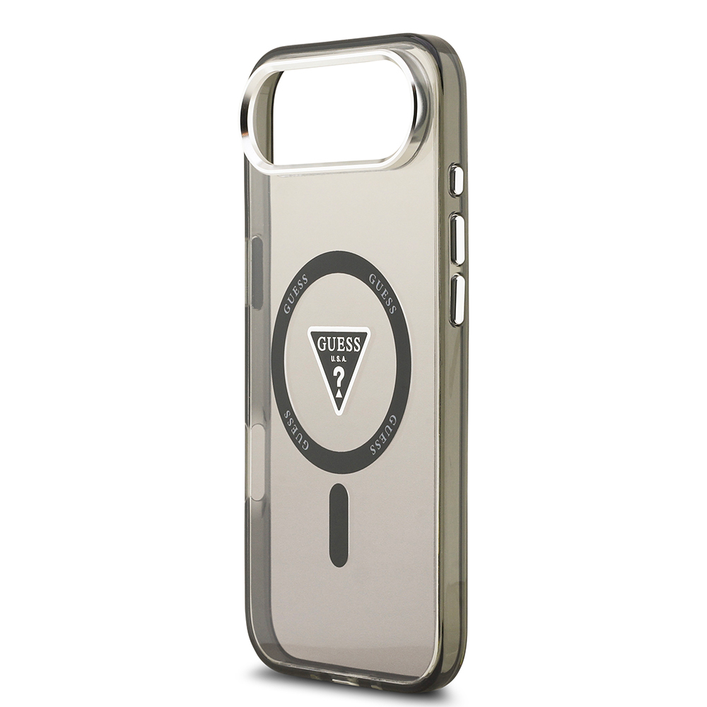 Apple iPhone 17 Air Uyumlu Kılıf Guess Orjinal Lisanslı M-safe Şarj Özellikli IML Baskılı Üçgen Logolu Metal Kamera Çerçeveli Kapak - 11