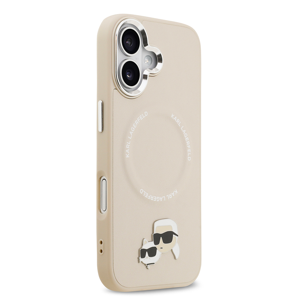 Apple iPhone 17 Uyumlu Kılıf Karl Lagerfeld Orjinal Lisanslı M-safe Şarj Özellikli Metal Kamera ve Buton Tasarımlı K&C PU Deri Kapak - 3