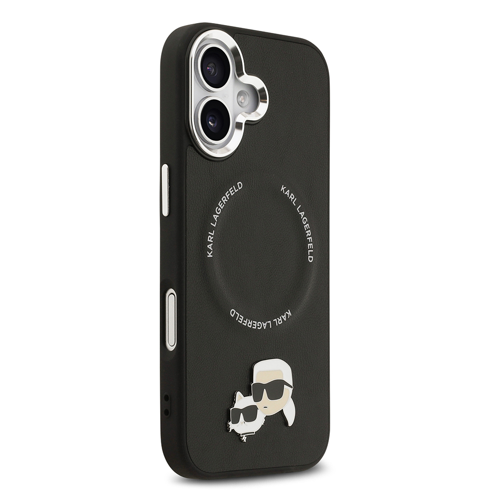 Apple iPhone 17 Uyumlu Kılıf Karl Lagerfeld Orjinal Lisanslı M-safe Şarj Özellikli Metal Kamera ve Buton Tasarımlı K&C PU Deri Kapak - 10