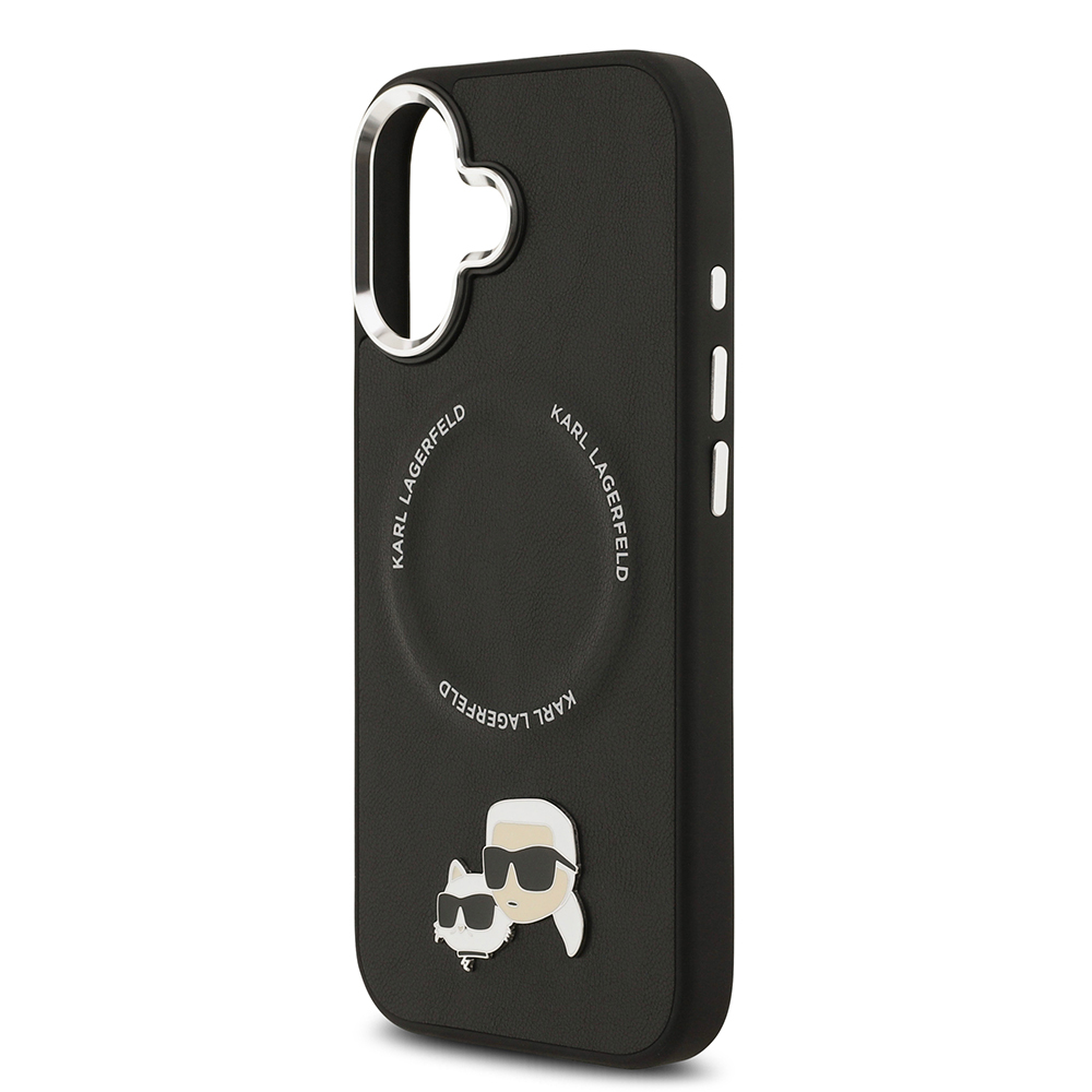 Apple iPhone 17 Uyumlu Kılıf Karl Lagerfeld Orjinal Lisanslı M-safe Şarj Özellikli Metal Kamera ve Buton Tasarımlı K&C PU Deri Kapak - 12
