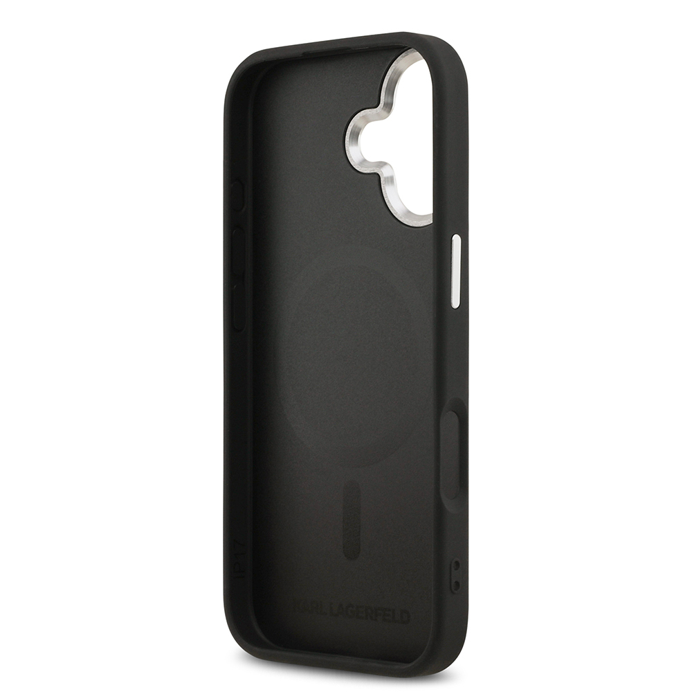 Apple iPhone 17 Uyumlu Kılıf Karl Lagerfeld Orjinal Lisanslı M-safe Şarj Özellikli Metal Kamera ve Buton Tasarımlı K&C PU Deri Kapak - 13