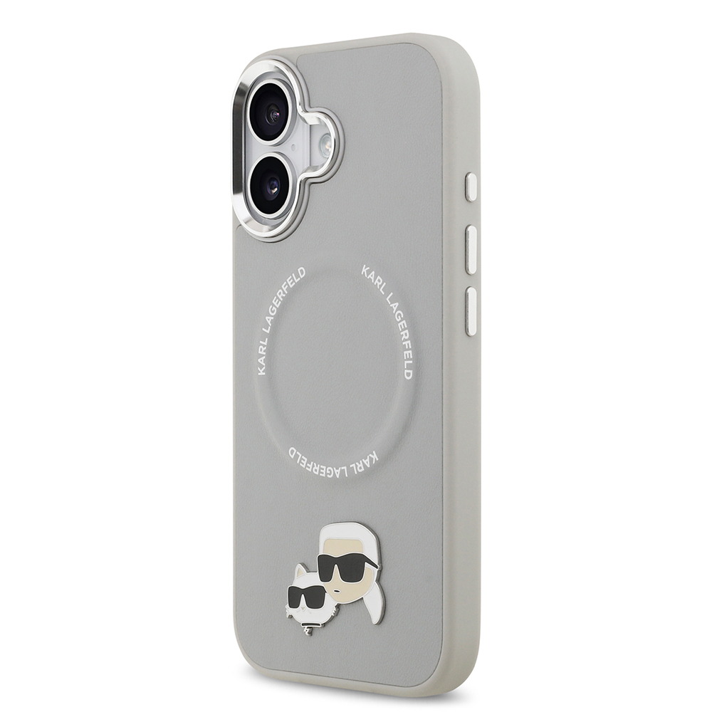 Apple iPhone 17 Uyumlu Kılıf Karl Lagerfeld Orjinal Lisanslı M-safe Şarj Özellikli Metal Kamera ve Buton Tasarımlı K&C PU Deri Kapak - 15