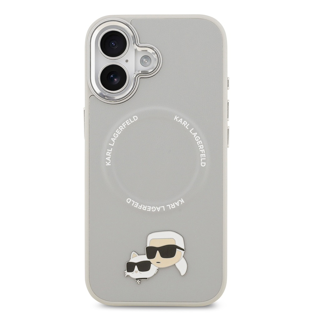 Apple iPhone 17 Uyumlu Kılıf Karl Lagerfeld Orjinal Lisanslı M-safe Şarj Özellikli Metal Kamera ve Buton Tasarımlı K&C PU Deri Kapak - 16