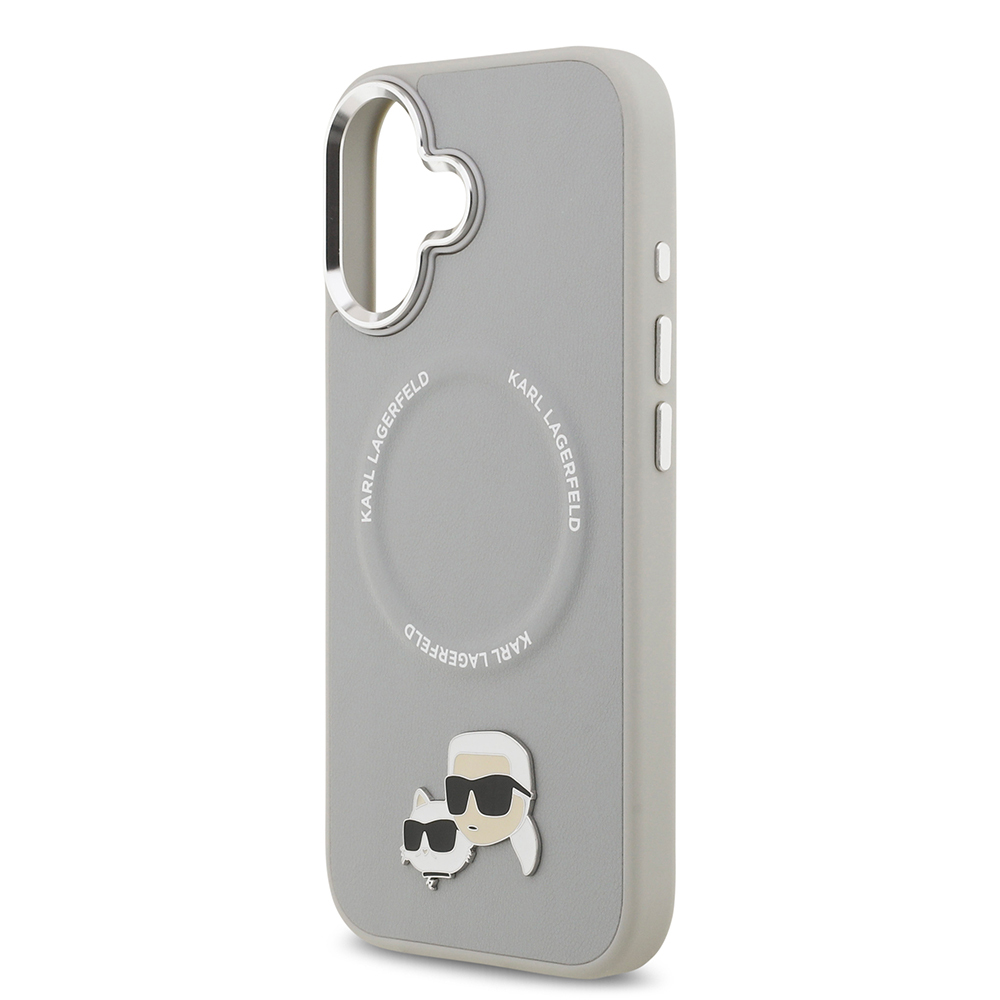 Apple iPhone 17 Uyumlu Kılıf Karl Lagerfeld Orjinal Lisanslı M-safe Şarj Özellikli Metal Kamera ve Buton Tasarımlı K&C PU Deri Kapak - 19