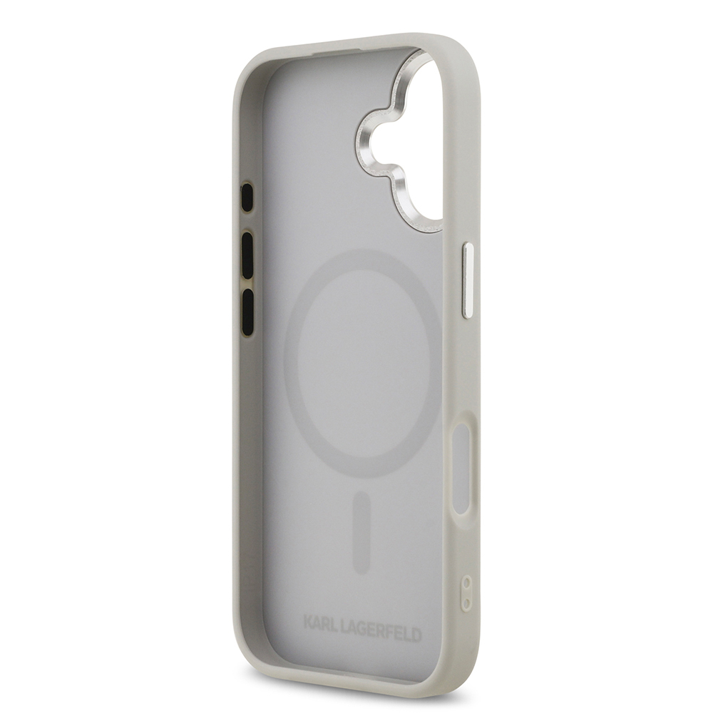 Apple iPhone 17 Uyumlu Kılıf Karl Lagerfeld Orjinal Lisanslı M-safe Şarj Özellikli Metal Kamera ve Buton Tasarımlı K&C PU Deri Kapak - 20