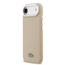 Apple iPhone 17 Air Uyumlu Kılıf Lacoste Orjinal Lisanslı M-safe Şarj Özellikli PU Pike Desenli Standlı Metal Logolu Kapak - 1