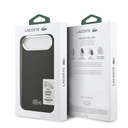 Apple iPhone 17 Air Uyumlu Kılıf Lacoste Orjinal Lisanslı M-safe Şarj Özellikli PU Pike Desenli Standlı Metal Logolu Kapak - 14