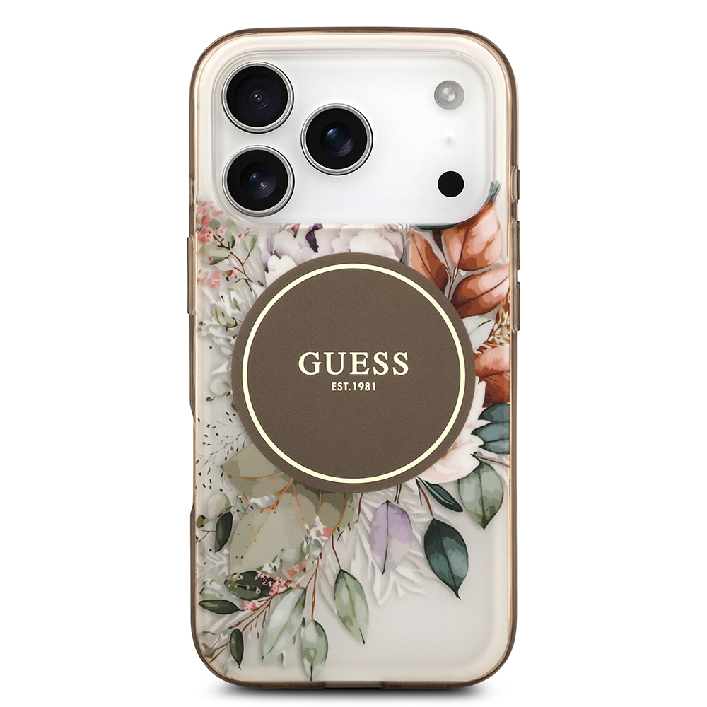 Apple iPhone 17 Pro Max Uyumlu Kılıf Guess Orjinal Lisanslı M-safe Şarj Özellikli Flower Tonal Circle Kapak - 2