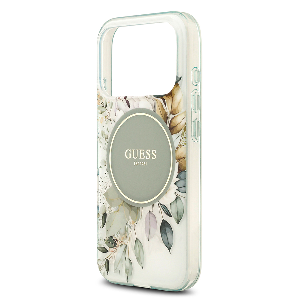 Apple iPhone 17 Pro Max Uyumlu Kılıf Guess Orjinal Lisanslı M-safe Şarj Özellikli Flower Tonal Circle Kapak - 11
