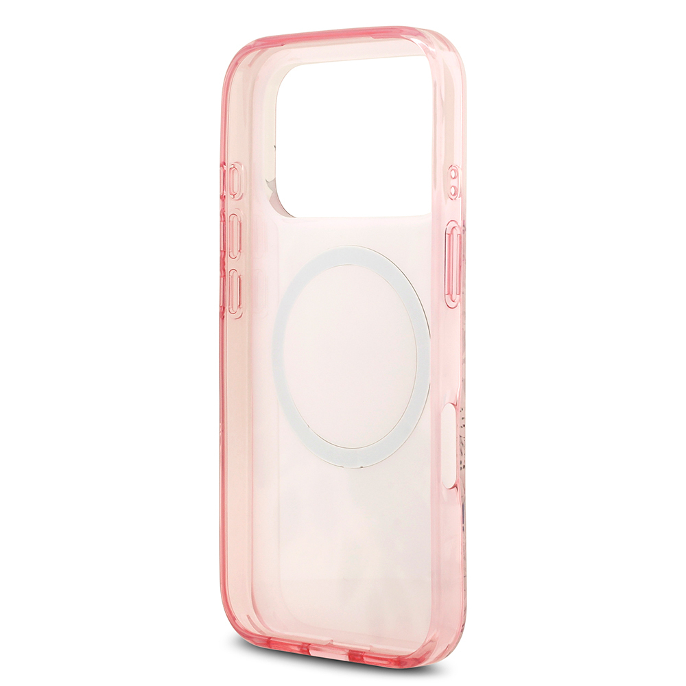 Apple iPhone 17 Pro Max Uyumlu Kılıf Guess Orjinal Lisanslı M-safe Şarj Özellikli Flower Tonal Circle Kapak - 18