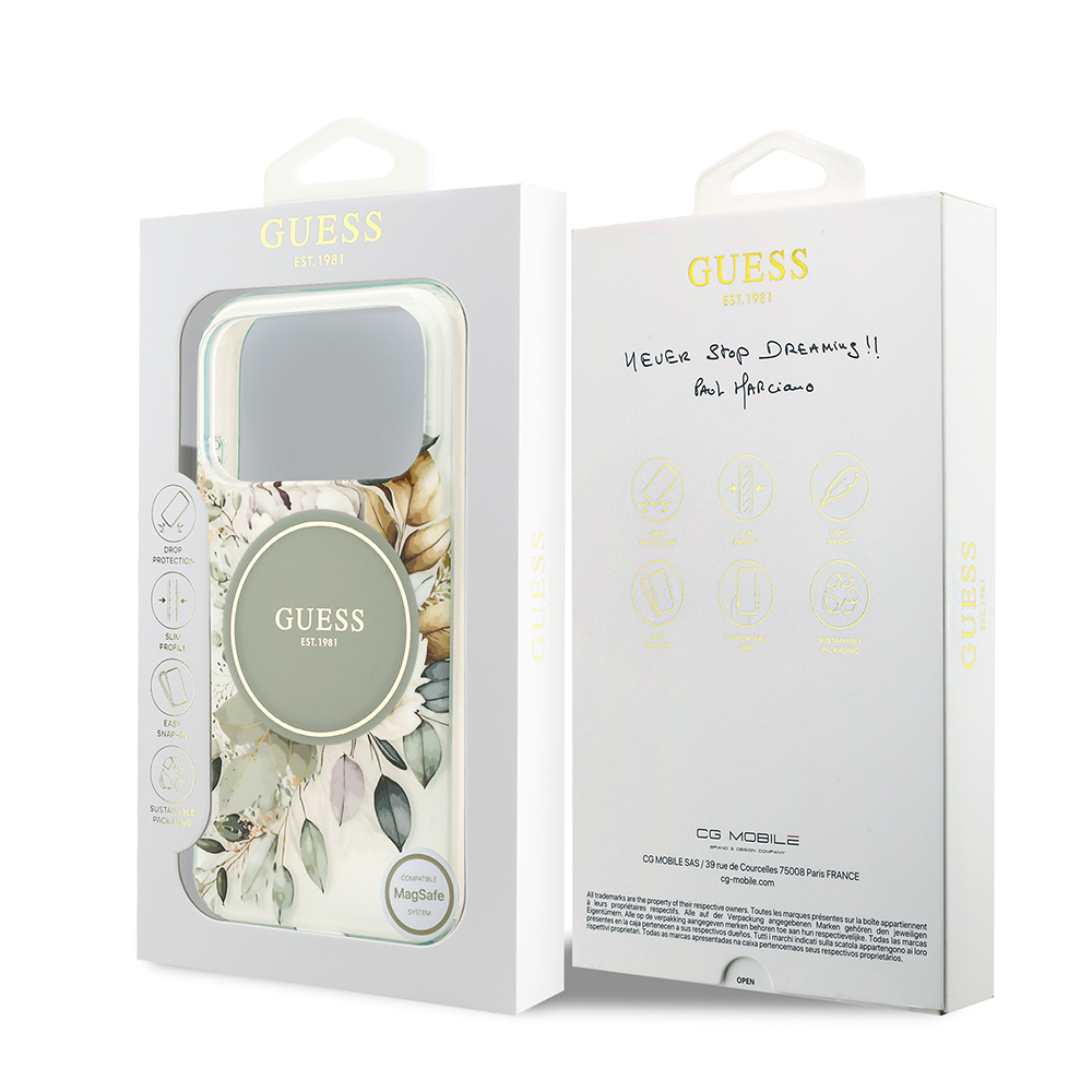 Apple iPhone 17 Pro Max Uyumlu Kılıf Guess Orjinal Lisanslı M-safe Şarj Özellikli Flower Tonal Circle Kapak - 20