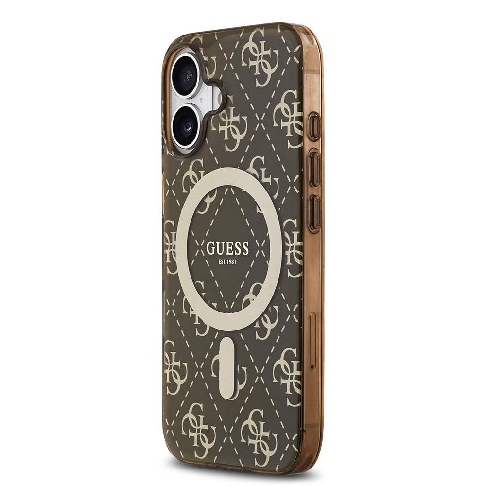 Apple iPhone 17 Uyumlu Kılıf Guess Orjinal Lisanslı M-safe Şarj Özellikli IML Baskılı Klasik Logolu 4G Desenli Kapak - 8