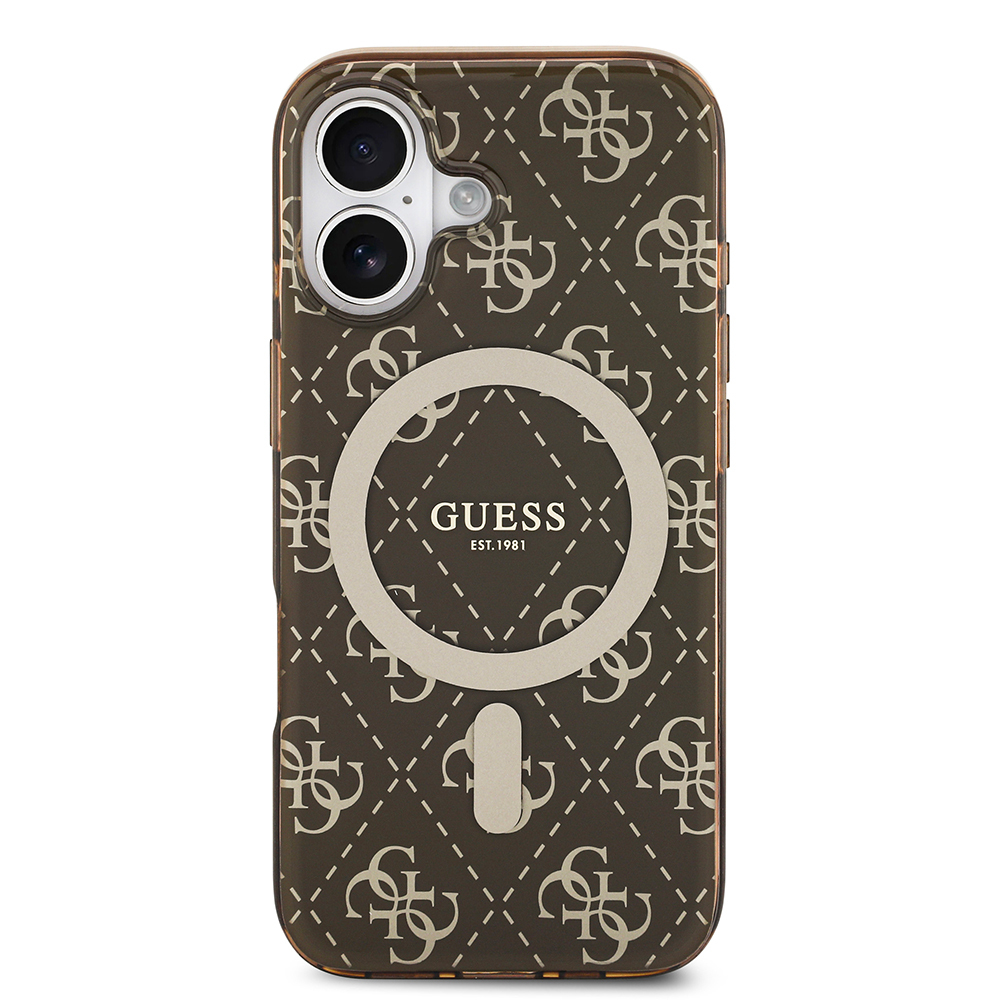 Apple iPhone 17 Uyumlu Kılıf Guess Orjinal Lisanslı M-safe Şarj Özellikli IML Baskılı Klasik Logolu 4G Desenli Kapak - 9
