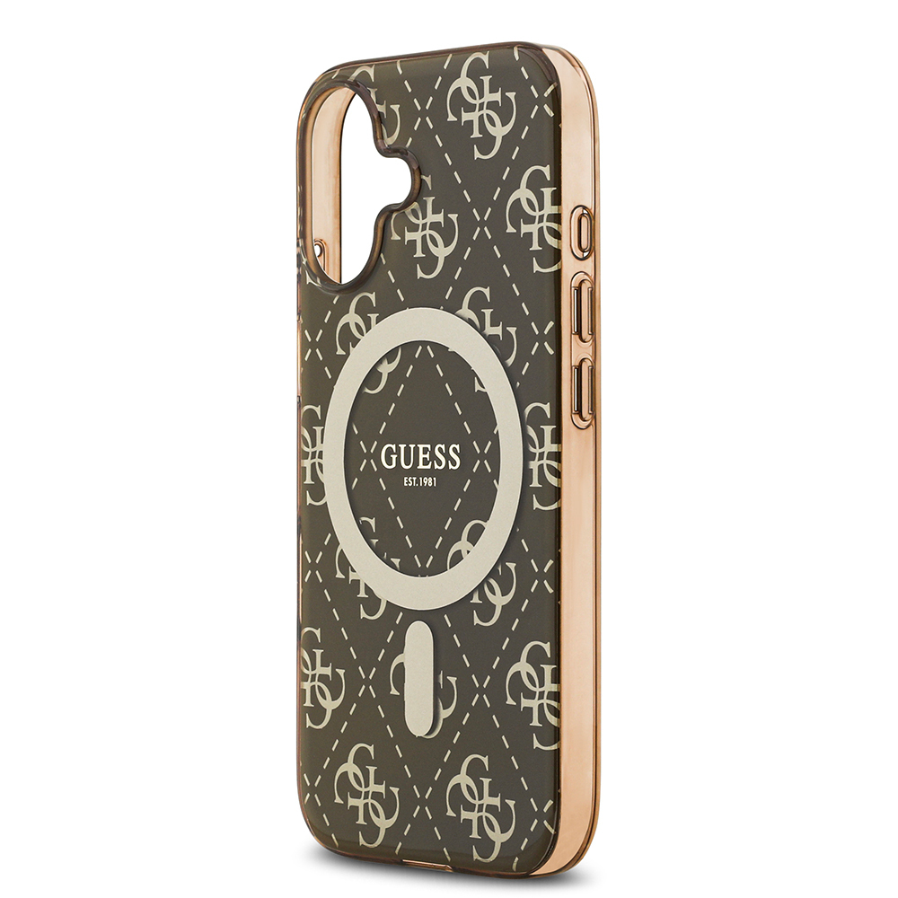 Apple iPhone 17 Uyumlu Kılıf Guess Orjinal Lisanslı M-safe Şarj Özellikli IML Baskılı Klasik Logolu 4G Desenli Kapak - 12