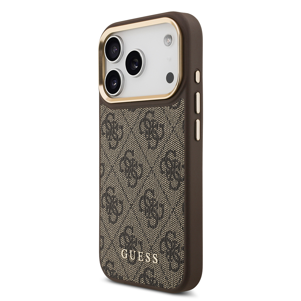 Apple iPhone 17 Pro Uyumlu Kılıf Guess Orjinal Lisanslı M-safe Şarj Özellikli 4G Metal Büyük Logolu Kartlıklı Kapak - 10