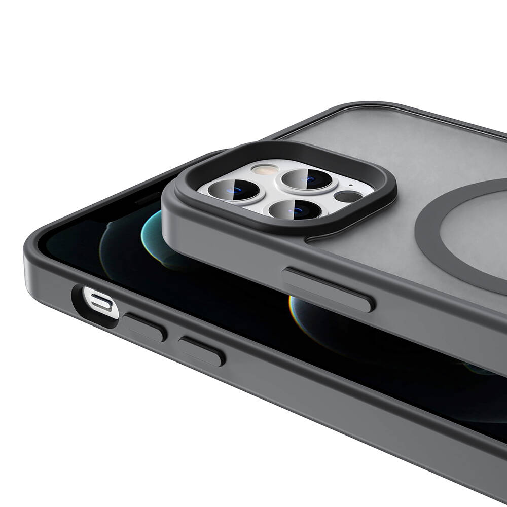 Apple iPhone 12 Pro Uyumlu Kılıf Magsafe Şarj Özellikli Mat Arka Yüzey Zore Sio Kapak - 4